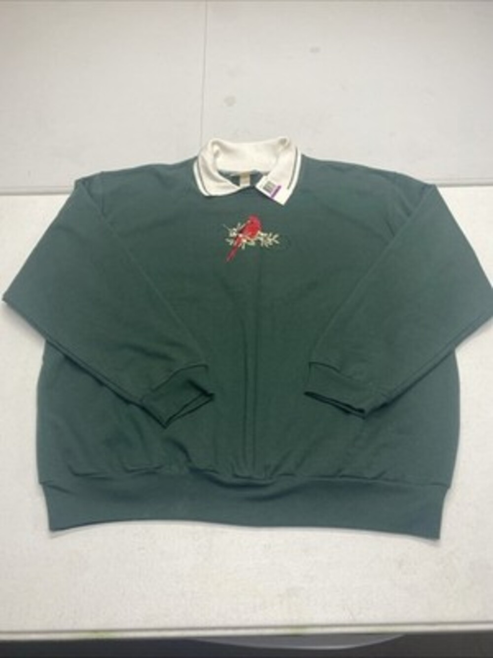 NWT Top Stitch by Morning Sun Cardinal Embroidered Sweatshirt 2X! Brand new!